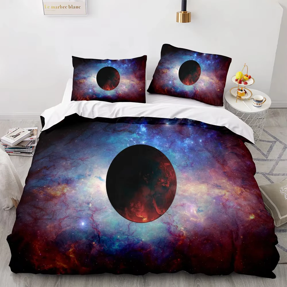 Galaxy Planet Printed Duvet Cover Twin Full Queen Astronomy Theme Universe Bedding Set Solar System Outer Space Comforter Cover