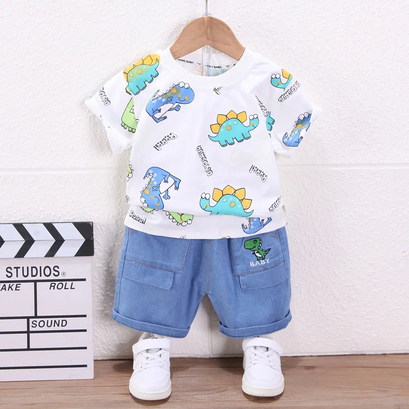 New Summer Baby Boys Clothes Suit Children Cartoon T-Shirt Shorts 2Pcs/Sets Toddler Casual Costume Kids Boys Clothing Tracksuits