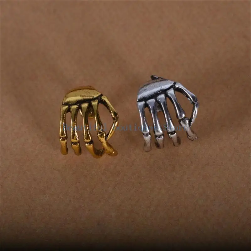 U4LF Trendy Skeleton Hand Spine Ear Cuff Alloy Ear Cartilage Clip Fashion Accessory For Music Festivals And Night Out