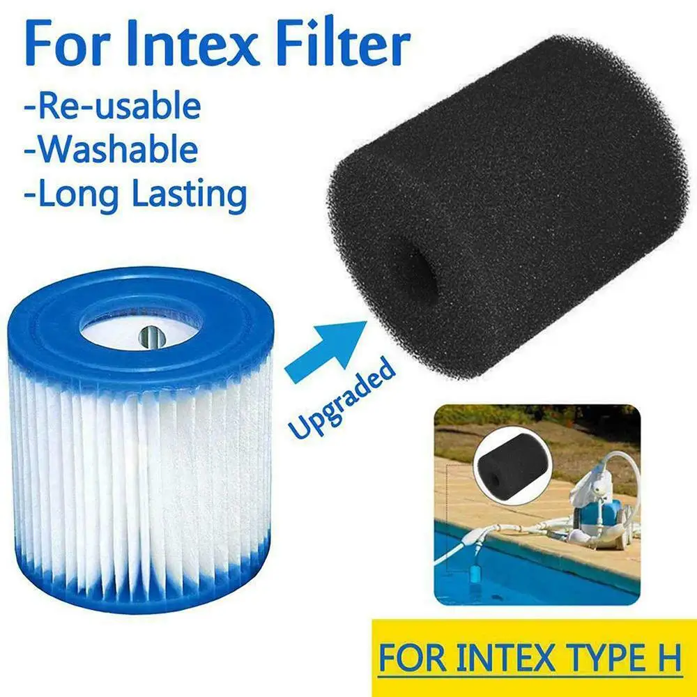 Premium Dacron Fiber Foam Filter Cartridge 2PCS Reusable For Intex H Pool Filters for Superior Filtration Performance