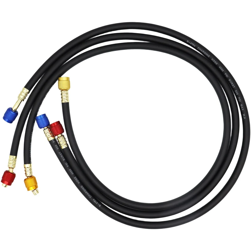 1M-1/4-5/16/1,2M-1/4-1/4" Шланг для зарядки охлаждающей жидкости высокого давления для R134a и разъемов R22 Измерение 1/4 дюйма или 5/16 дюймов