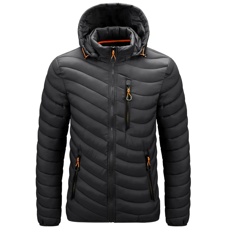 

Mens Lightweight Outdoor Puffer Jacket Hooded Insulated Thermal Puffy Winter Heated Running Travle Casual Cotton Outdoor Coat