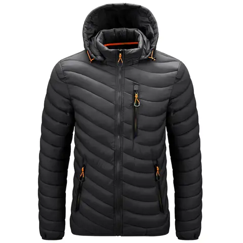 Mens Lightweight Outdoor Puffer Jacket Hooded Insulated Thermal Puffy Winter Heated Running Travle Casual Cotton Outdoor Coat