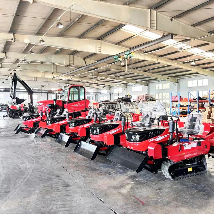 Agricultural Small Farming Rotavator Back Rotary Tiller Crawler Tractor Mini Crawler Cultivator Small Rotary Tiller