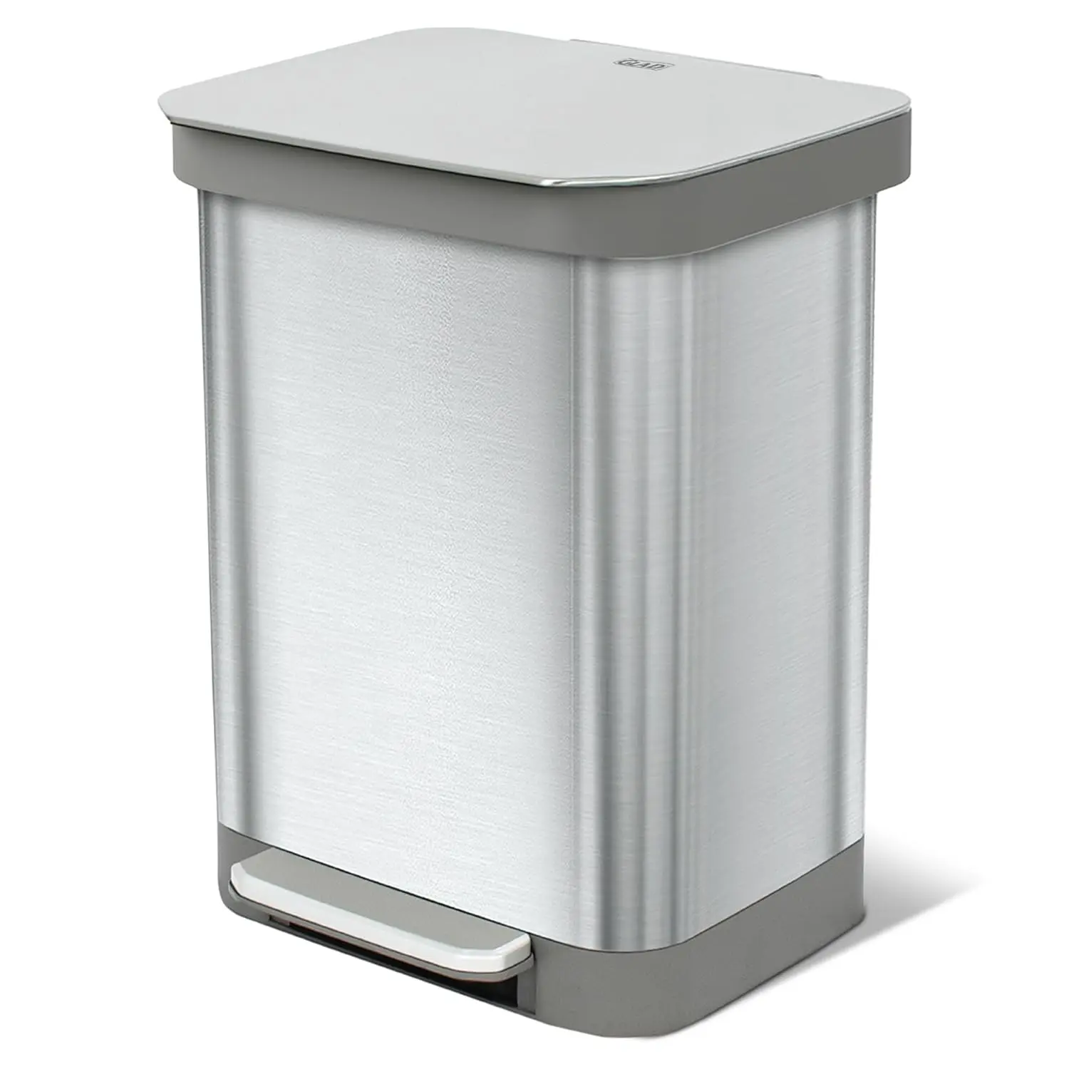 

Stainless Steel Step Trash Can with Soft Close Lid, 13 Gallon Capacity for Kitchen Use