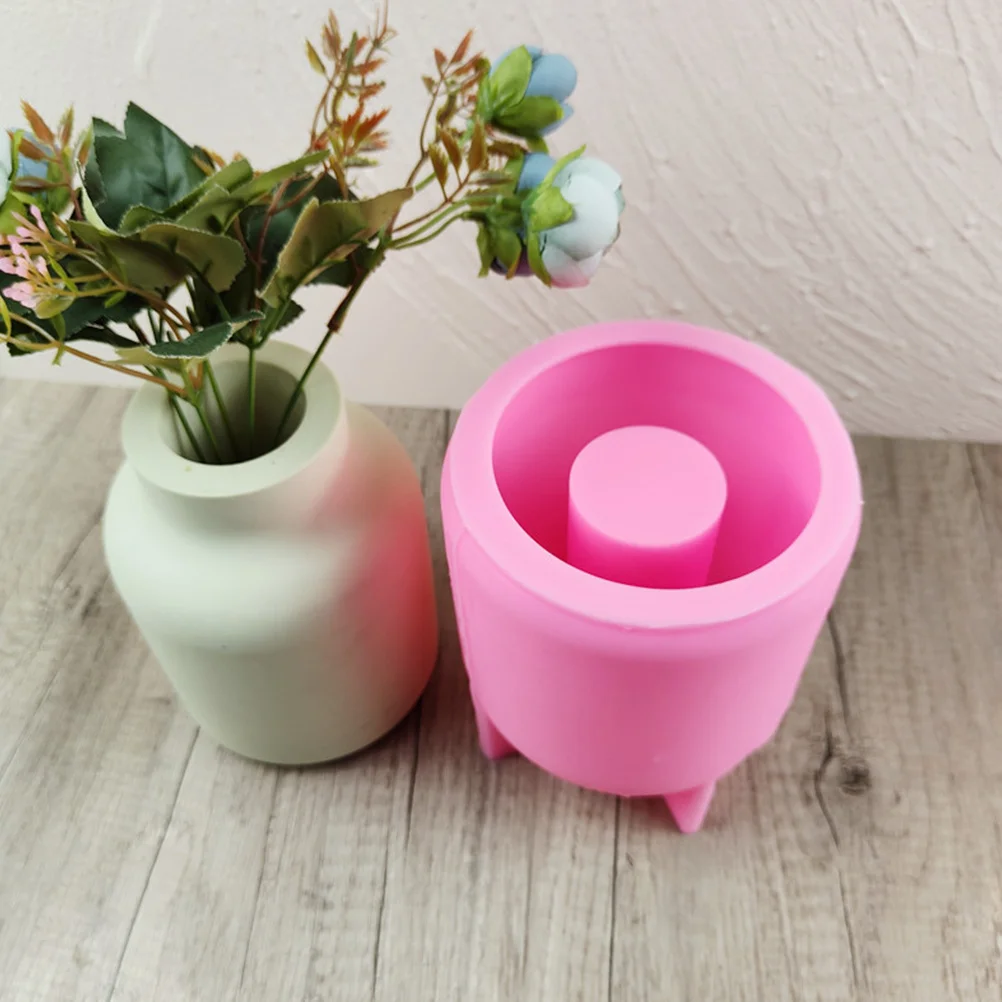

Round Small Silicone Vase Mold for DIY Epoxy Flower Pot Pen Holder Craft Making Easy Release Transparent Lightweight Non-Stick