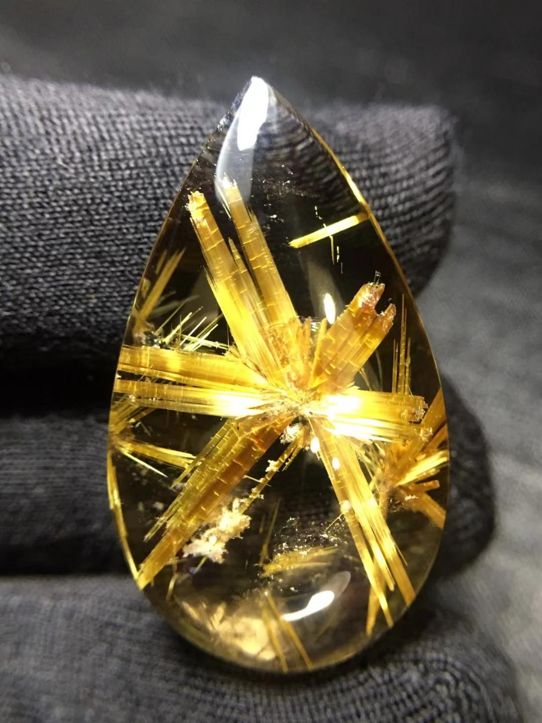 Natural Gold Rutilated Quartz Pendant Flower Rutilated Quartz Jewelry 32*18*8mm Flower Men Women Brazil AAAAAAA