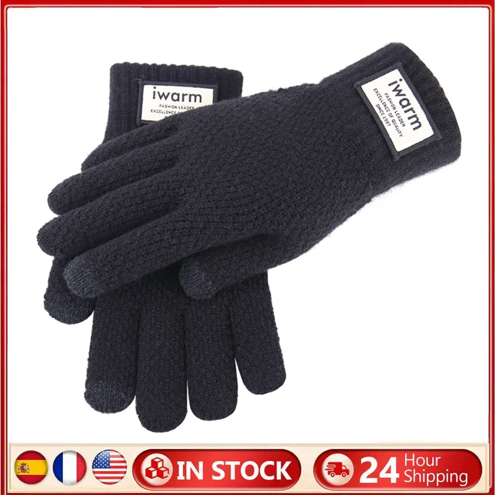 

2PCS Touch Screen Elastic Man Knitted Gloves Male Winter Warm Hand Warmer Mitten Autumn Business Outdoor Indoor Accessory