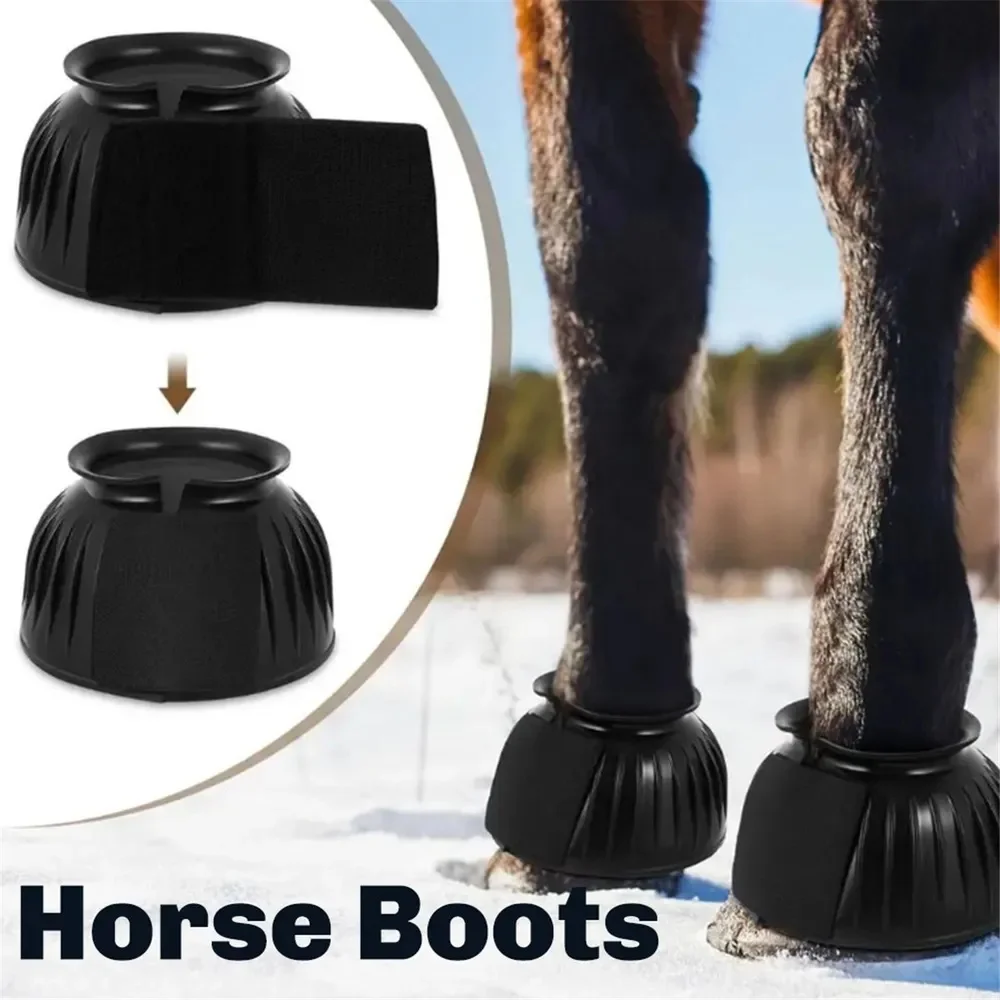 

1pair Rubber Bell Boots Overreach Horse Boots Soft Equine Boots Protective Gear Accessories Fortraining Equipment