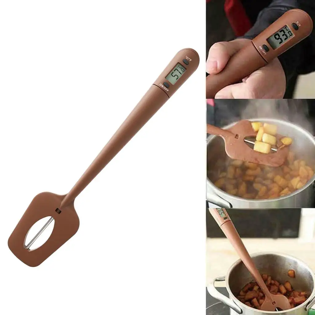 Digital Cooking Spatula Thermometer Instant Read Meat BBQ Probe for Kitchen Baking Candy Sugar Temperature Tool