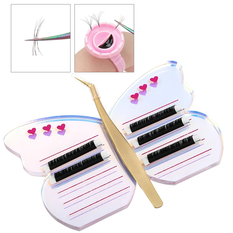 Acryl Wimpern Verlängerung Werkzeug Gepfropfte Wimpern Halter Bunte Palette Mit Magnetische Saug Skala Platte Lash Make-Up-Tools