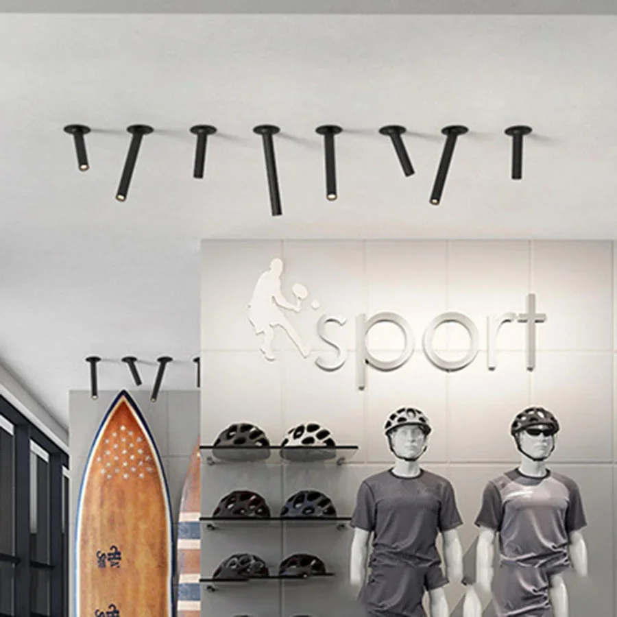 1PC Embeded Long Tube LED Ceiling Spotlight 7W Rotatable Downlight Home Kitchen Bedroom Picture Background Exhibition Decor Lamp