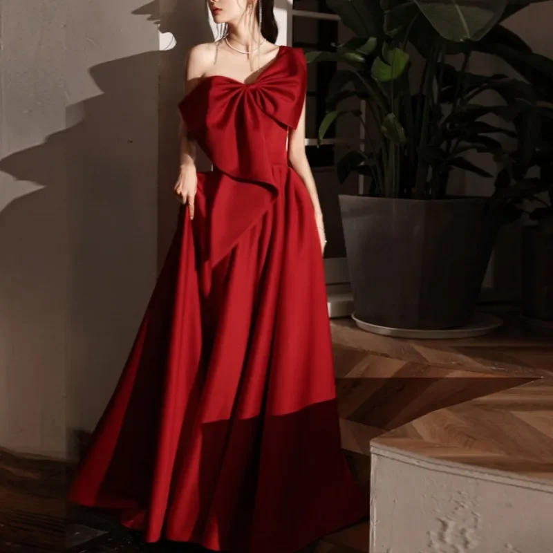 Robe de Soirée en Satin Personnalisée, Élégante, Simple, de Luxe, Éducative, Chic, à la Mode, Longue, Slim, avec Nministériels d Frontal D