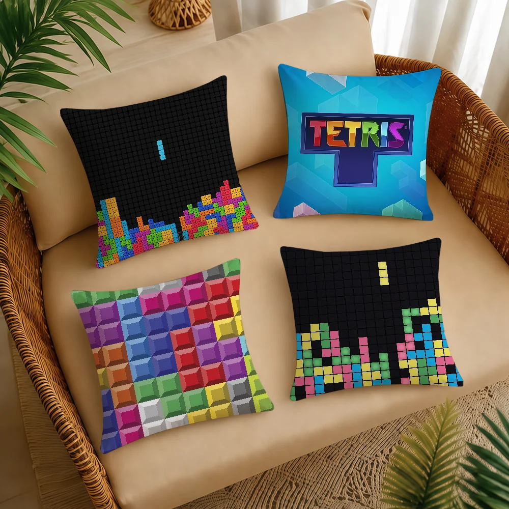 LUXURY T-TETRISS Cushion Cover Square Decorative Throw Pillow Case Sofa Bed Living Room Anniversary Gifts