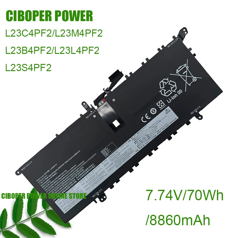 Laptop Battery L23C4PF2 L23M4PF2 L23l4PF2 L23S4PF2 L23B4PF2 7.74V/8860mAh/70Wh For  Yoga Air 14S 15 Slim7 Gen 9 Series Notebook
