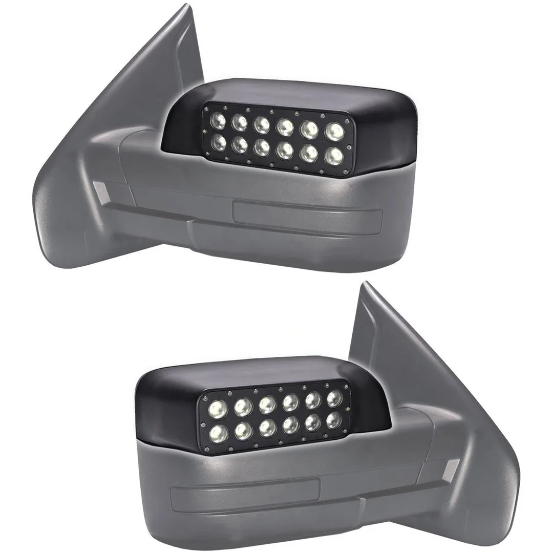 1 Set Black Outside LED Rear View Mirror Modify Accessories With Lights Suitable For Pickup Trucks 2009-2014 Ford F-150 Raptor