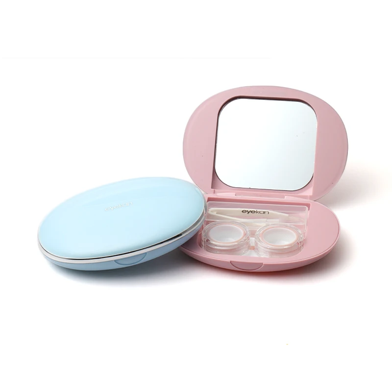 Smooth Pocket Portable Mini Contact Lens With Mirror Durable, Compact, Portable Soak Storage Travel Contact Kit