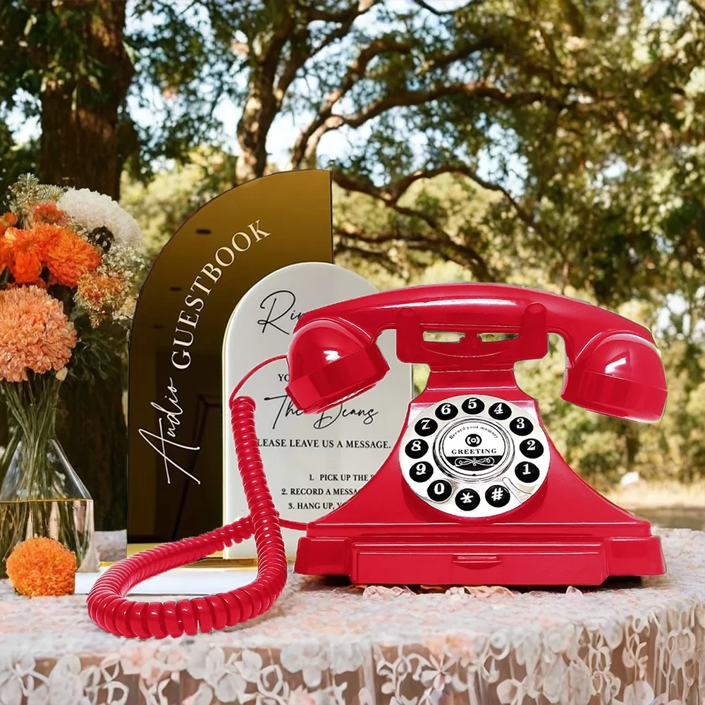 

Audio Message Book Phone Audio Guestbook Book Classic Retro Phone Banquet Voice Check-in Message Phone Birthday Party Celebrati