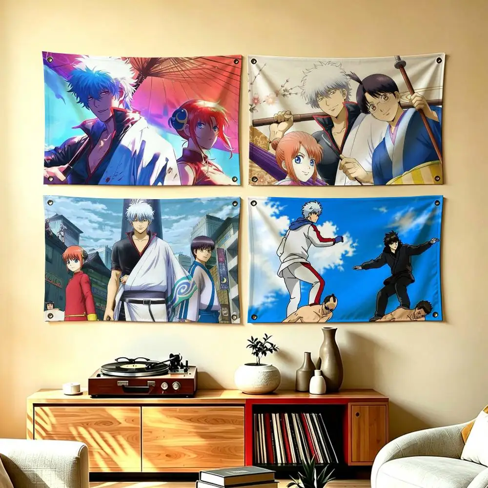 Japan Classic Anime G-Gintama Season  Flags for Bedrooms Home Decor Items Outdoor Decors Garage Decoration Flaga