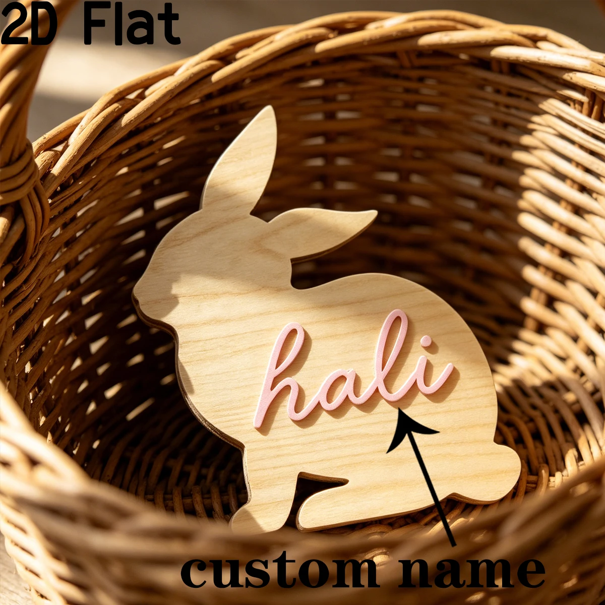 1Pc Custom Name Wooden Cute Bunny Name Plaque,Home Room Office Wall Door Decor,DIY Nursery Birthday Wedding Graduation Gift