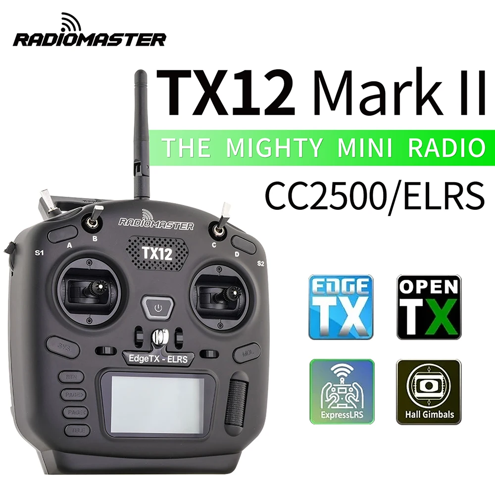 RADIOMASTER TX12 MK II Radio Controller CC2500/ELRS EdgeTX OpenTX 2.4GHz Hall Gimbals