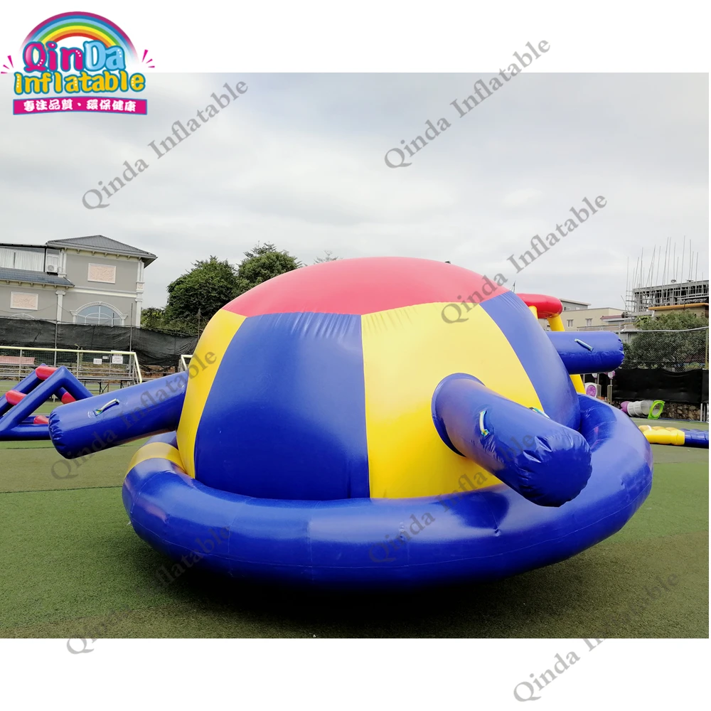 Summer Games Human Rides Spinner Gyroscope, 4M Inflatable Saturn Water Toy With Anchro Ring