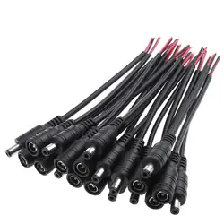 DC 12V Male Female Pigtails Power Cable 2.1mm*5.5mm 2Pin Pigtail Connect Wire Power Plug Cord For CCTV Camera Router LED Strip