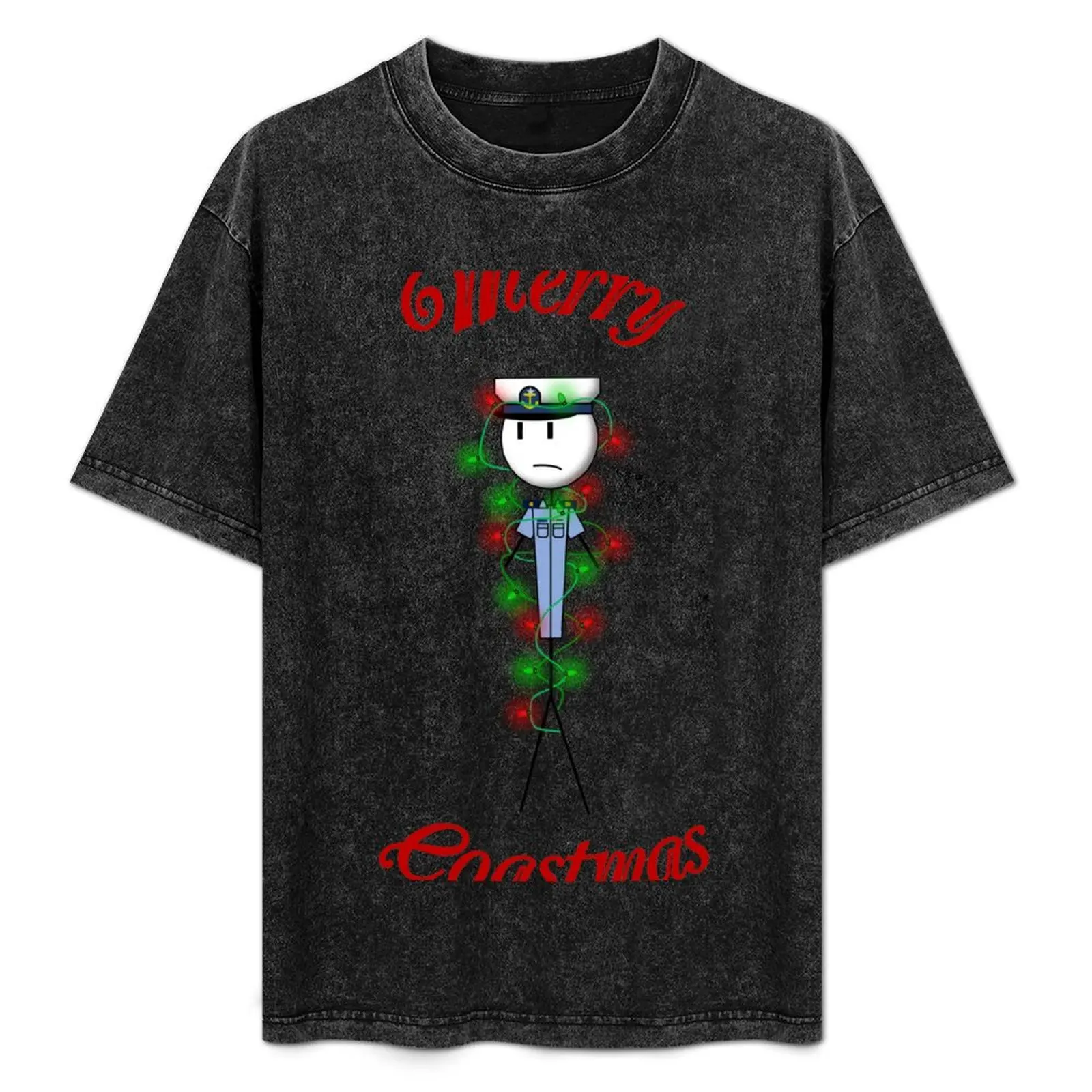 

Merry Coastmas Cadet in Christmas Lights T-Shirt Plus Size Summer Short Sleeve T-Shirt