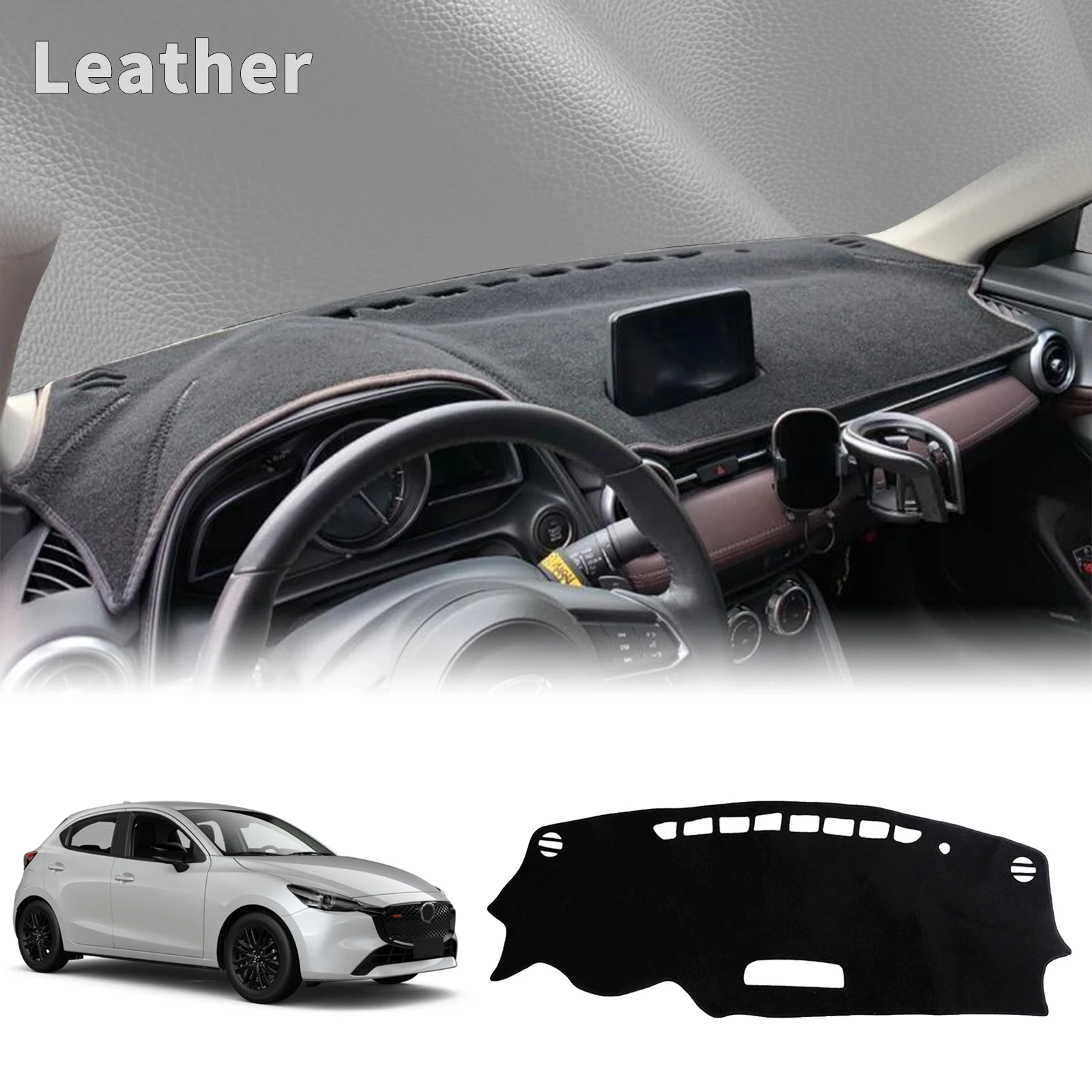 

fit for Mazda 2 Mazda2 DJ DL 2015 2016 2017-2023 Car Dashmat Dashboard Cover Pad DashMat Sunshade Protective Carpet Accessories
