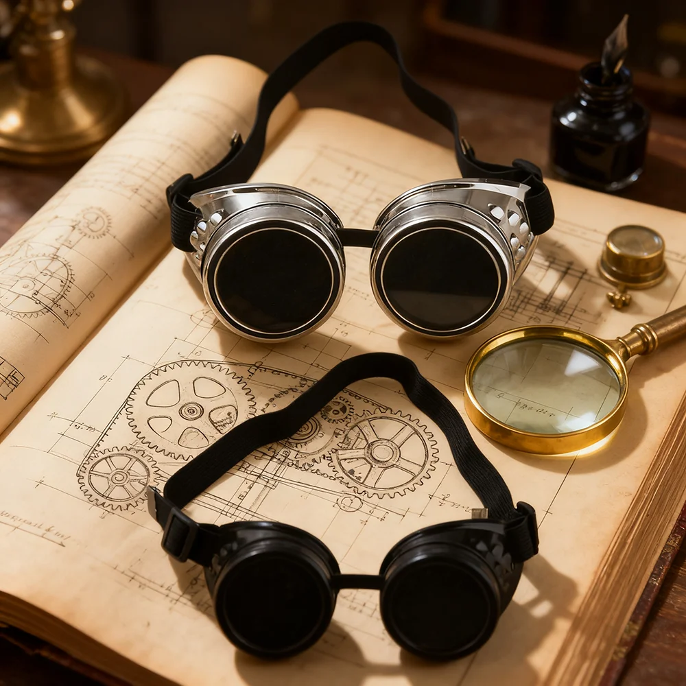 1pc Vintage Steampunk Goggles, Glasses for Cosplay, Adult Costume Dressing for Women and Men Halloween