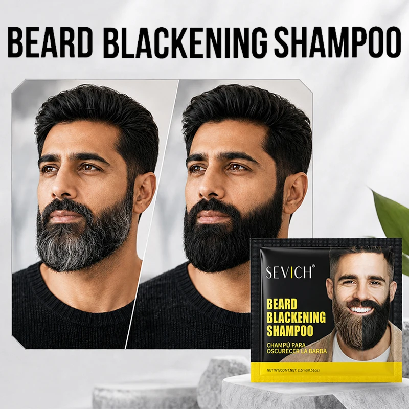 Men's Black Hair Dye Shampoo 5 Minutes Quick & Easy Dye Hair Coloring Shampoo Beard Paint Blackening Moustache Shampoo Hair Care
