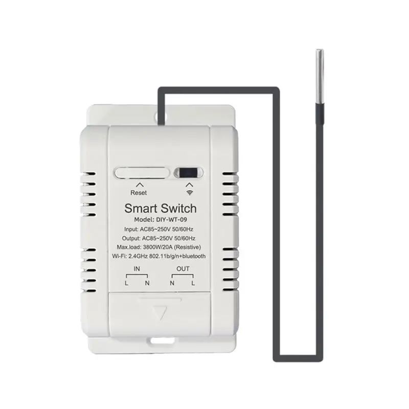 

SDFC-Ewelink Smart Temperature Switch WIFI 20A With Temperature Sensor Real-Time Temperature Monitoring For Fish Tank Room