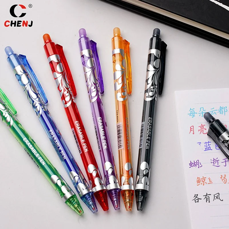 6 Stuks Creatieve Kleurrijke Uitwisbare Gel Pen Multi-Color Persgel Pennen Draagbare Student Briefpapier Kantoorbenodigdheden