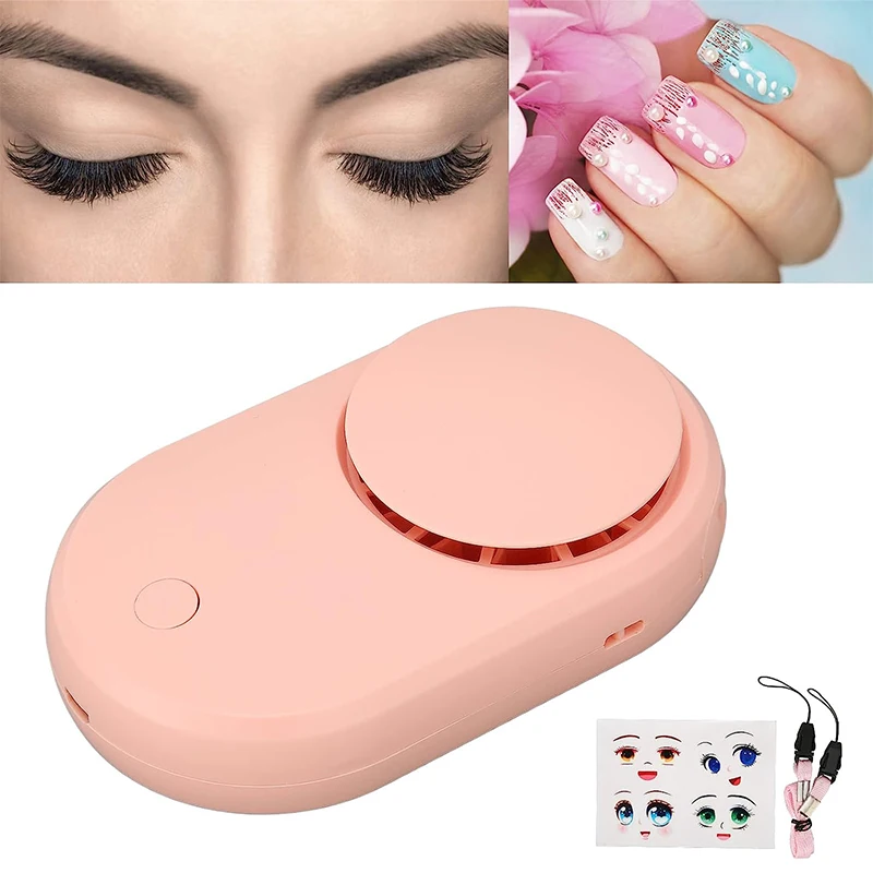 

Massa Wholesale USB Rechargeable Mini Cooler Fan Portable Dryer with DIY Cute Stickers for Eyelash Extension Tools for Salon