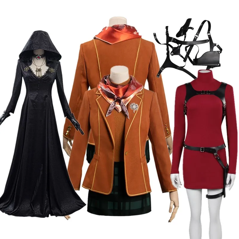 Vampire Lady Fantasia Ashley Graham Fantasy Ada Wong Cosplay Costume Dress Women Coat Outfits Halloween Carnival Party Suit