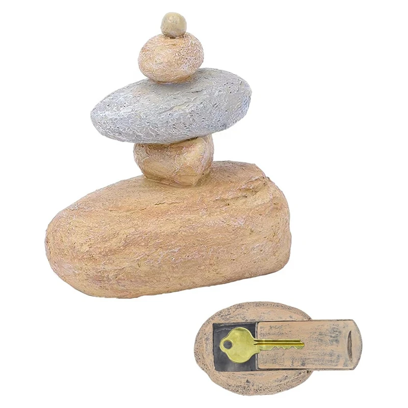 BEAU-Rock Key Hider Outdoor Hide A Spare Key Outside Waterproof Fake Rock Key Hider Decoration Spare Key Hider Storage Box