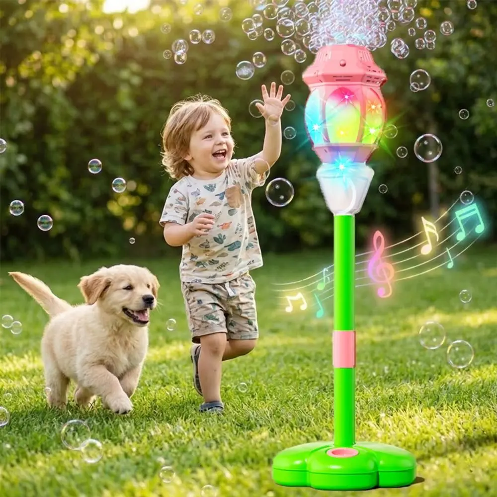 

with Light & Music Kids Streetlight Bubble Machine Adjustable Heights Remote Control Standing Bubble Maker Rechargeable