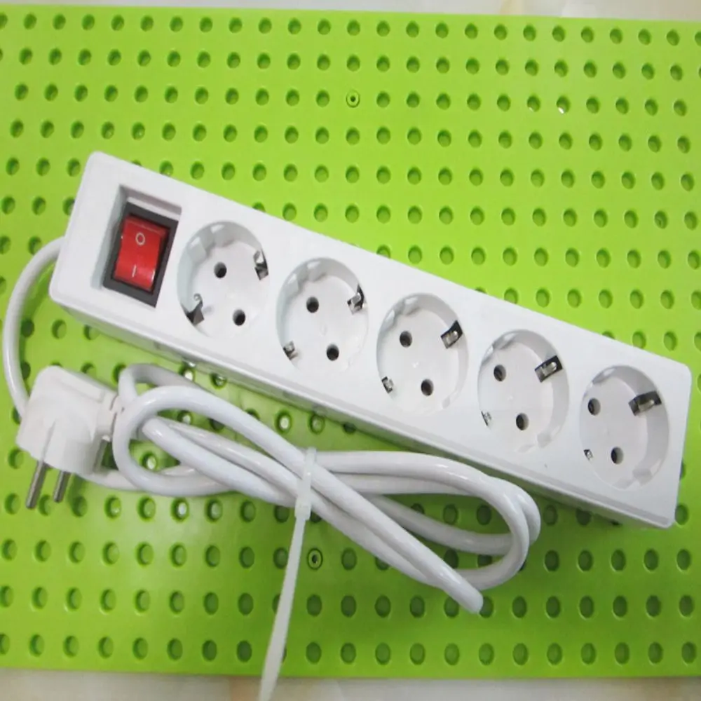 

PVC AC Outlet Multiple Sockets European Standard 3/4/5 AC Outlet Electrical Charging Adapter 2m Extension Cord Surge Protector