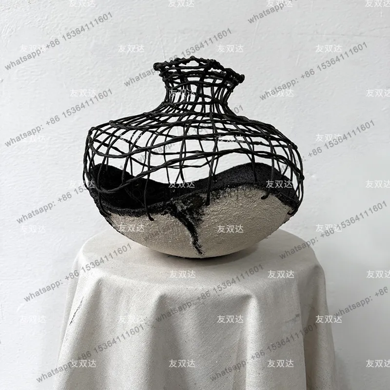 LJY Vintage Style Ornaments, Handmade Rope Braid, Homestay Bedroom Entryway Living Room Wine Cabinet Decoration