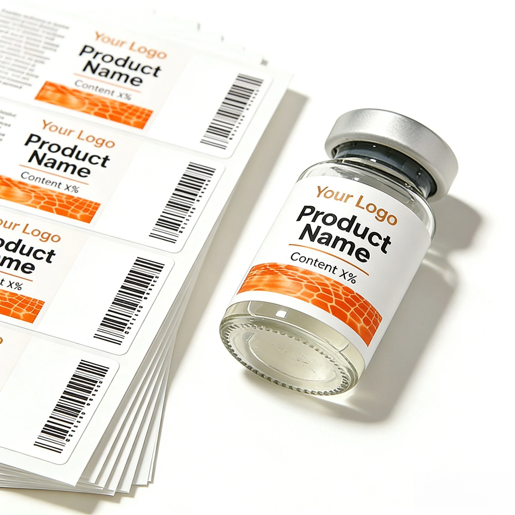 

Custom Waterproof 3ml 5ml 10ml Bottle Stickers,Personalized Labels for Peptide Bottles,Cosmetic Packaging