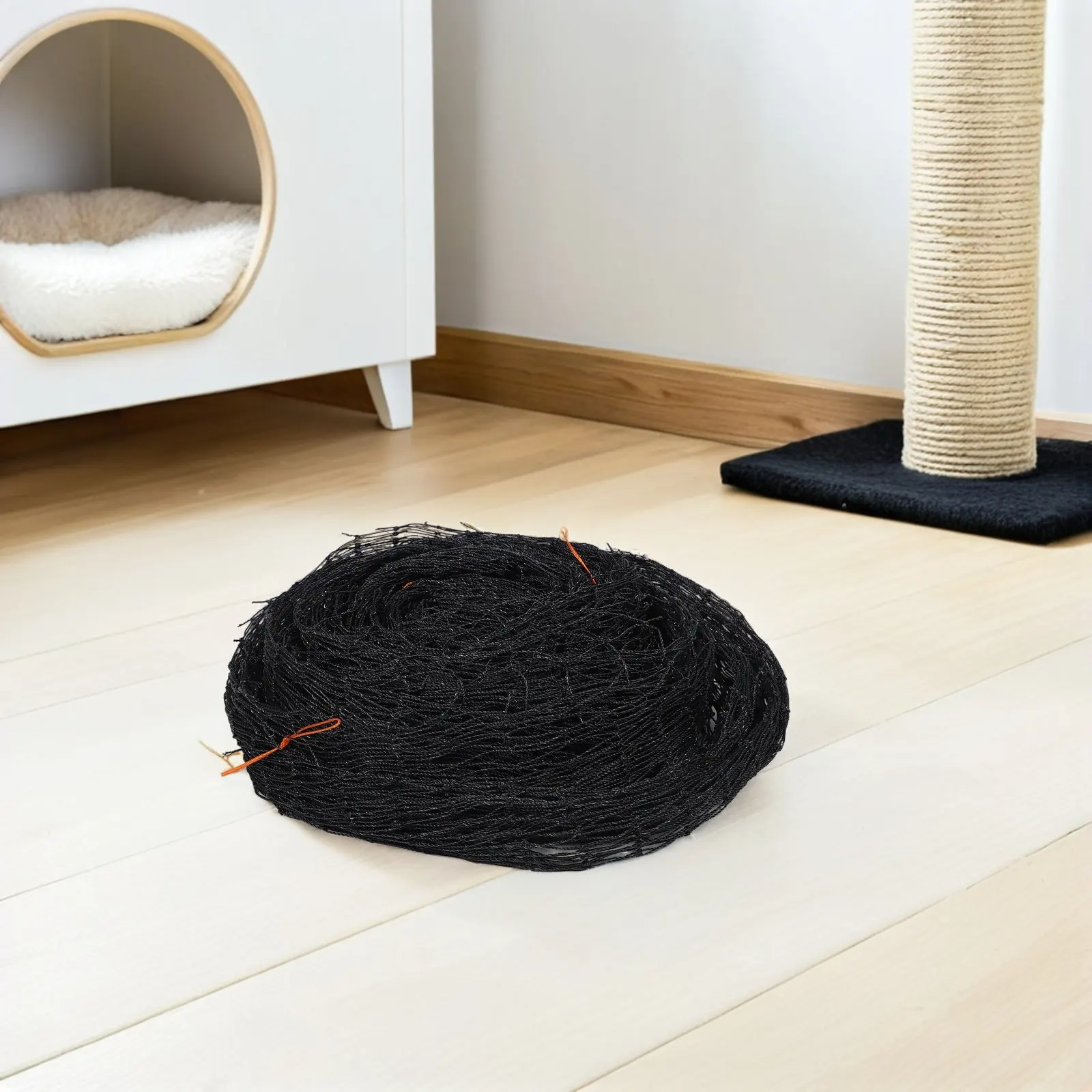 Cat Netting Balcony Black Wire-Reinforced Anti-Fall Safety Fence Mesh Protective Cat Net 9.8x13.1ft Balcony Barrier for Pets