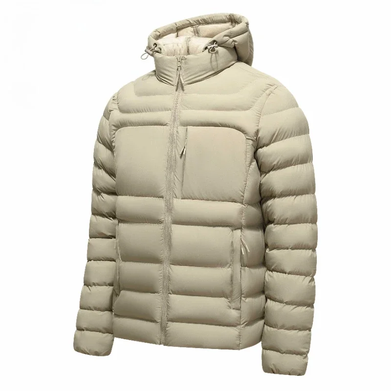 Fleece Puffer Jacket Man Outdoor Water-Repellent Hooded Quilted Jacket Insulated Parka Jacket Padded Coat Man Windbreaker Parkas