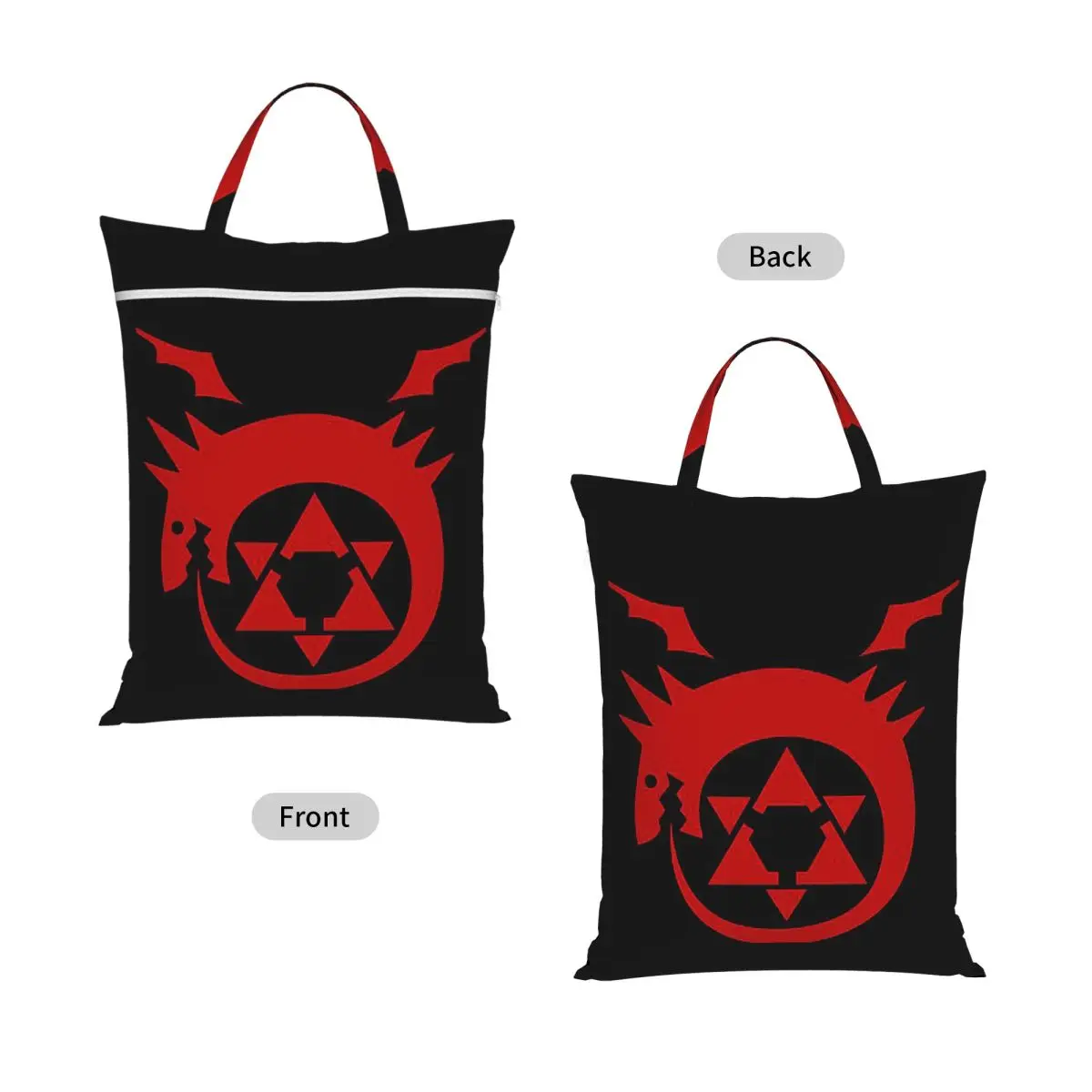 Fullmetal Alchemist Ouroboros Homunculus Symbol Travel Laundry Bag Waterproof Reusable Dirty Clothes Pouch Gym Washing Basket