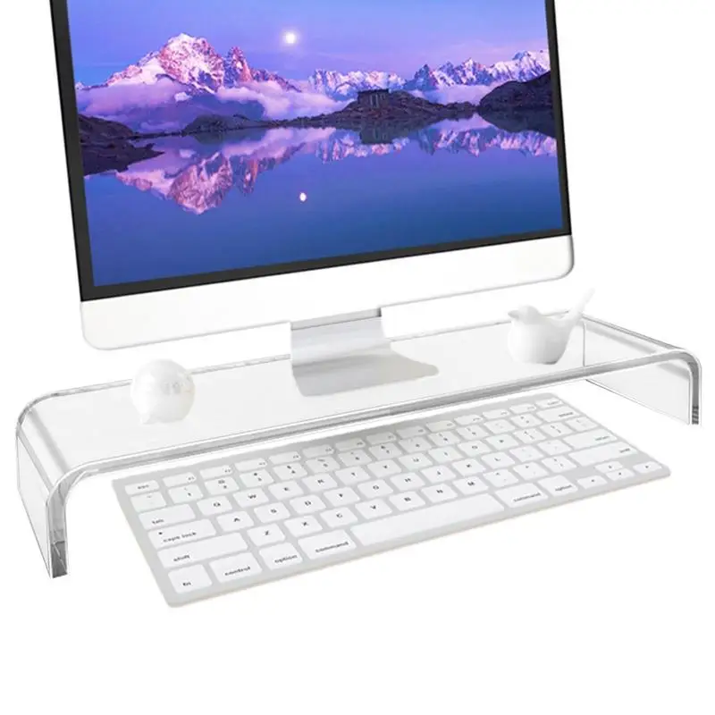 Acrylic Monitor Stand Riser Clear Computer Monitor Heighted Base Keyboard Laptop Bracket For Home Office Computer Accessories