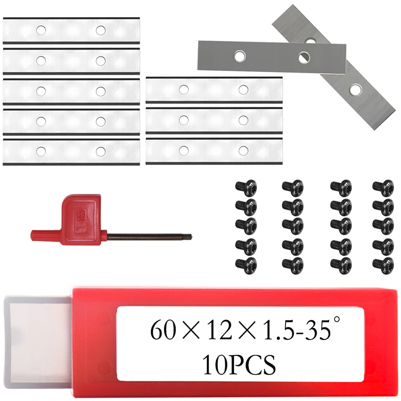 60mm Carbide Inserts Scraper Blades for Spiral Helical Planer Cutter Head Paint Scraper Woodworking Router Bit Blades 10pcs