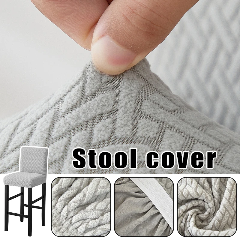 

Dustproof Bar Chair Cover Short Back Stool Slipcover Hotel Banquet Cafe Counter Height Dining Chairs Elastic Protective Case