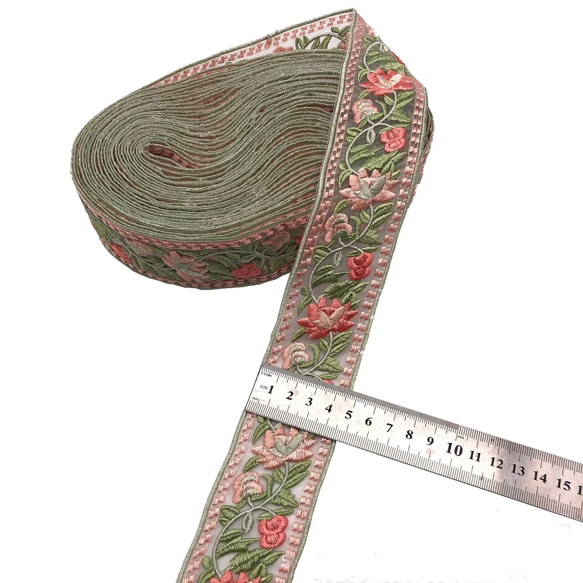 1 Yards Embroidery Ribbons Flower Lace Trims Floral DIY Apparel Swiss Sewing for Shoes Bags Headdress Craft