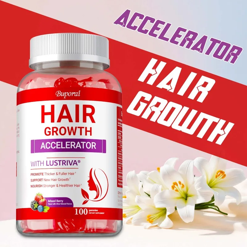 

Hair Growth Gummies - Promotes Thicker Hair, Reduces Hair Loss, and Helps Hair Grow Faster, Stronger, and Longer
