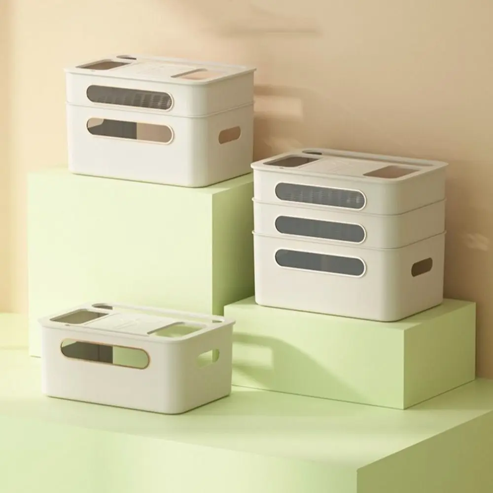 

2/3/4-Tier WiFi Router Organizer Ventilation Multifunctional Router Storage Box Space Saving Cable Management Box Household Use