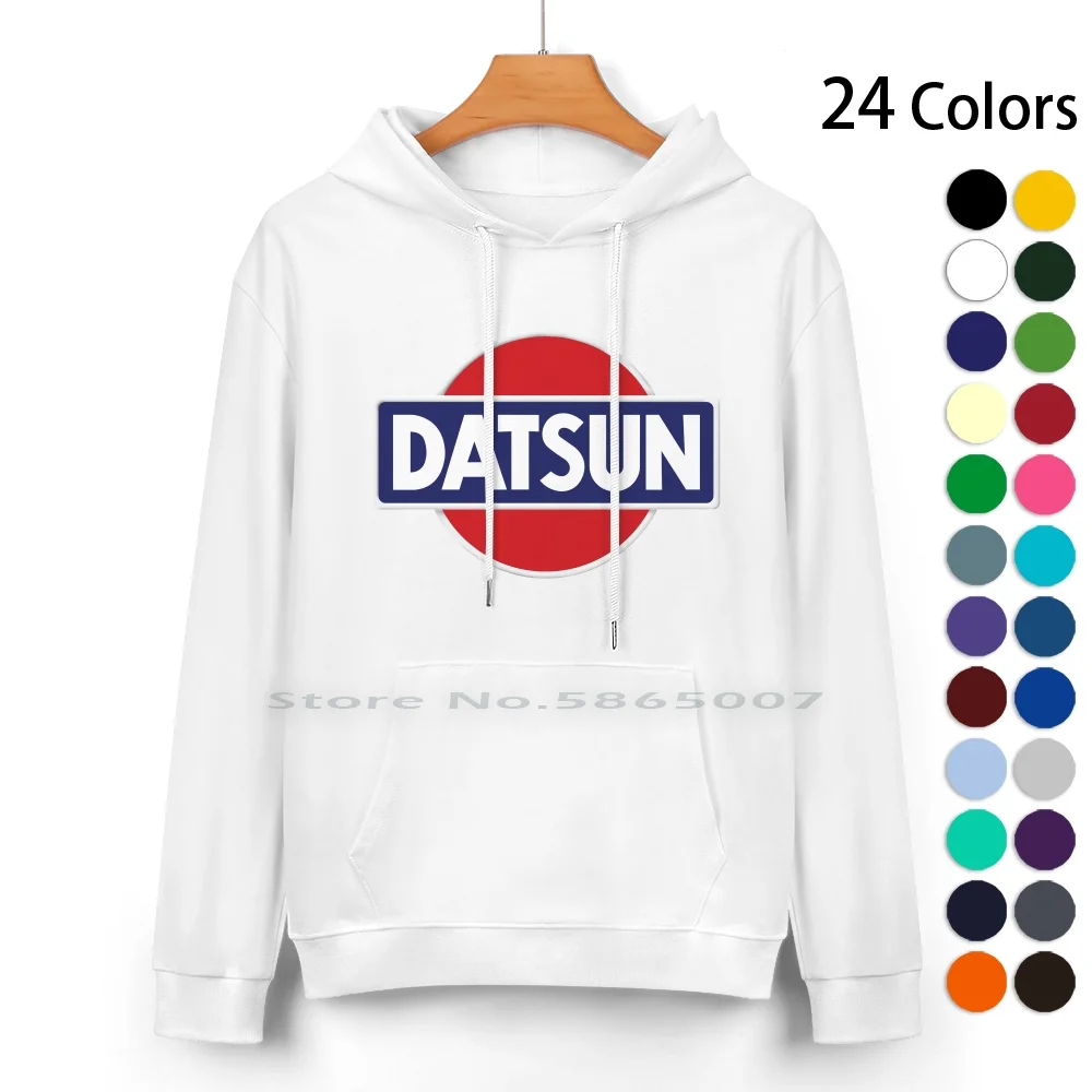 Classic Datsun Logo’s Pure Cotton Hoodie Sweater 24 Colors Datsun Jdm Car Japanese 100% Cotton Hooded Sweatshirt For Women Men